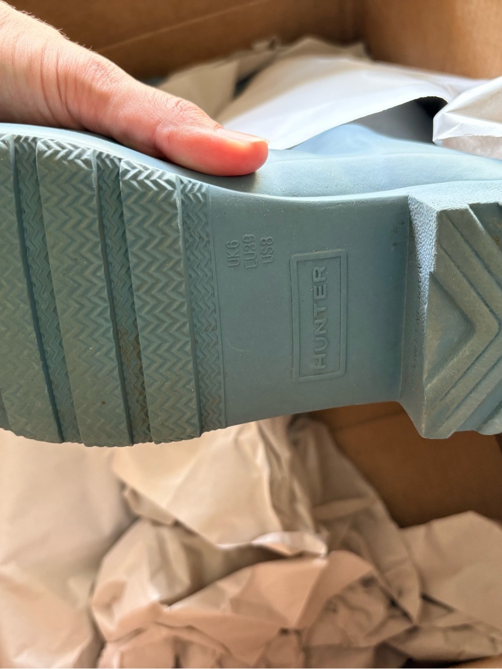 Hunter Women's Tall Rain Boots in Light Slate Blue - Picture 3 of 4